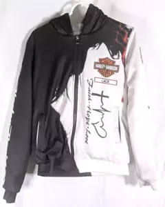 Harley-Davidson Motors Chaqueta con Capucha Faith Hope Love Blanco y Negro para Mujer S - Imagen 1 de 8