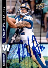 Drew Wolitarsky Signed 2021 Upper Deck CFL Football card Winnipeg Blue Bombers