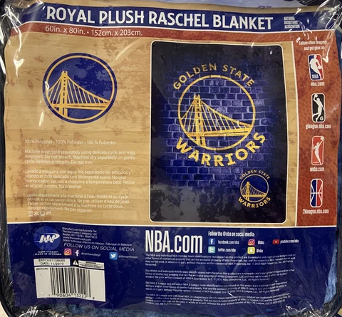 GOLDEN STATE WARRIORS 60"X80" ROYAL PLUSH RASCHEL BLANKET NEW NORTHWEST 👀 Cover