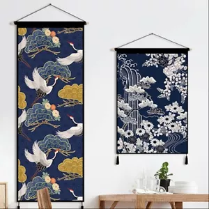 1PC Print Tapestry Wall Hanging Banner Flag Adorn Japanese Ukiyoe Wave Crane New - Picture 1 of 13