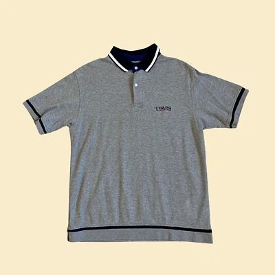 Polo Vintage Años 90 Chaps Ralph Lauren Talla M, Polo Hombre Gris y Azul Años 90 Foto 1 de 4