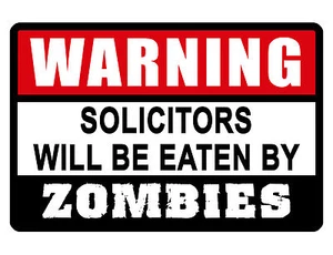 NO SOLICITING SIGN Eaten by ZOMBIES Aluminum..NO RUST..Custom signs. ZOM #338 - Bild 1 von 1