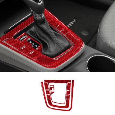 Cubierta de panel de cambio de marchas de fibra de carbono roja 10 piezas para Hyundai Elantra 2016-2018 Foto 1 de 4