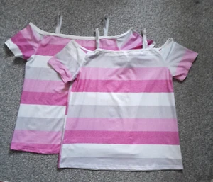 LADIES ON/OFF THE SHOULDER SUMMER TOPS, SHORT SLEEVE, CASUAL + LOOSE ☆SIZE S☆ - Picture 1 of 12