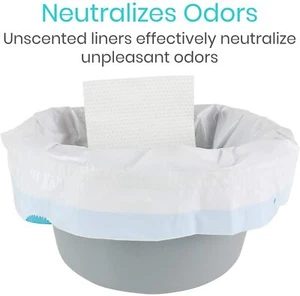 Commode Liners with Absorbent Pads 40 PACK Bedside Portable Toilet Chair Bucket - Picture 1 of 6