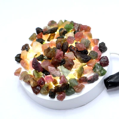 Certified Natural Multicolor Tourmaline crystal small rough 200 Ct Lot Gemstone - Image 1 of 4