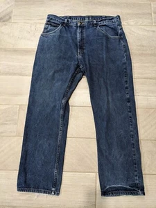 Vintage Key Straight Leg Workwear Denim Jeans Mens Sz 36x30 Distressed 5 Pocket - Picture 1 of 17