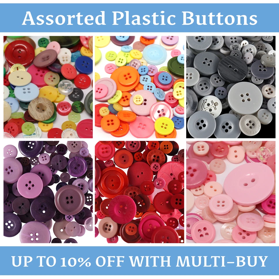 Mixed Buttons / Plastic Buttons / Assorted Buttons and Shapes / Arts and Crafts - Image 1 of 1