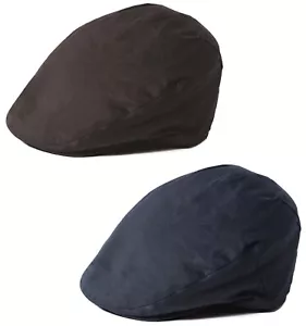 Waxed Flat Caps Country Style Fully Lined Newsboy Cap Black, Navy - Failsworth - Picture 1 of 6