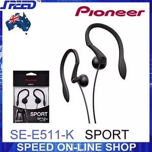 Pioneer SE-E511-K Open-Air Dynamic Sport Earphones In-Ear/Hook - BLACK - GENUINE - Picture 1 of 5