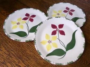 Blue Ridge Southern Potteries Show Girl Set of Three 9.25" Plates on Candlewick - Picture 1 of 1