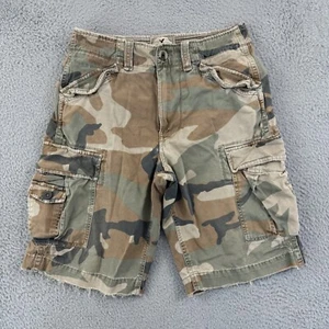Vintage American Eagle Shorts Mens 30 Longer Length Camouflage Cargo Y2K 11" Zip - Picture 1 of 13