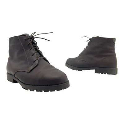 De colección EDDIE BAURER Mujer 10 Imitación Cuero Botines Forrados Exterior MARRÓN Foto 1 de 4