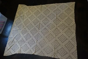 ULZb OUTSTANDING HAND CROCHETED DECO DESIGN LACE COTTON SPREAD 61 X 65" - Picture 1 of 5