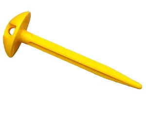 50x Domed Plastic Tent & Awning Groundsheet Pegs - Yellow - Picture 1 of 4