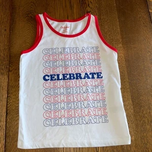 Cat and Jack Red White and Blue ‘Celebrate’ Tank Top Kids size 4/5 - Picture 1 of 4