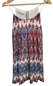 Cupid's Dairy Spaghetti Strap Keyhole Women's Size 1X Top Red/White/Blue   - Picture 1 of 10