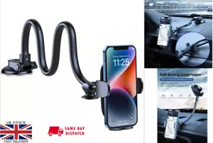 Gooseneck Flexible Long Arm 13" Solid Car Truck Phone Mount Holder Windshield UK - Picture 1 of 17
