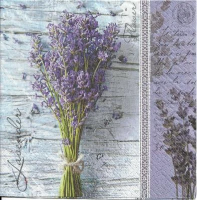 TETEÀTETE Lot de 4 Serviettes en papier Bouquet de Lavande Decoupage Collage Decopatch