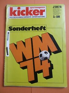 Kicker Sonderheft WM 74 mit Spielerfotos, 140 S. Original lose geheftet, Rarität