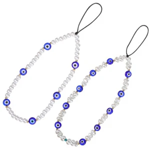 2 Pcs Handyanhänger Perlen-Handyanhänger-Riemen Anti Verlorenes Telefon Lanyard - Zdjęcie 1 z 11