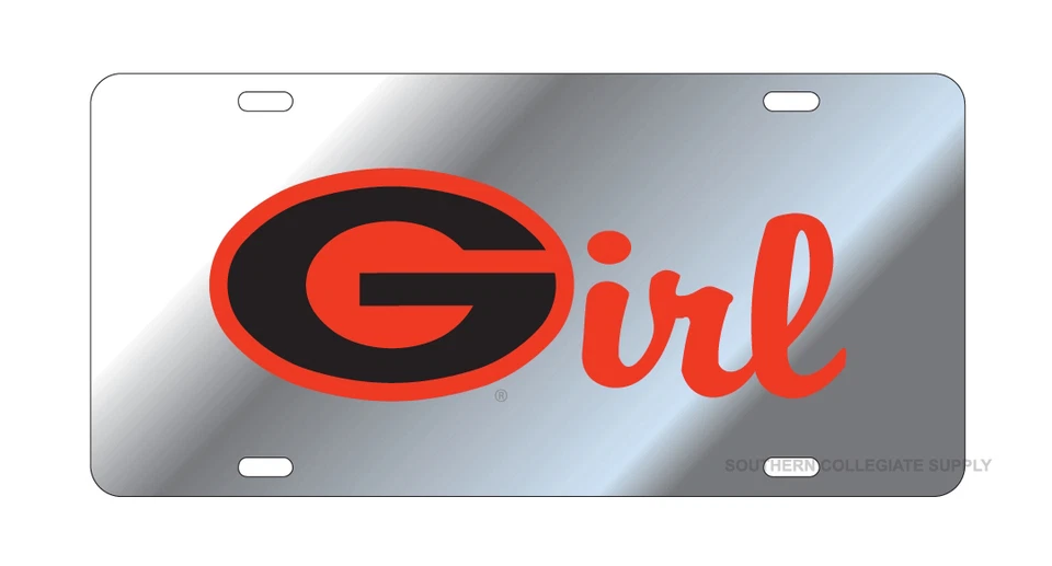 UGA Bulldogs Silver-Georgia Red "G Girl" License Plate / Car Tag - Image 1 of 1