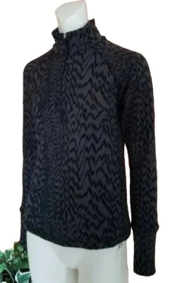 Sudadera Lucy 1/2 Cremallera Top Correr Atlética Para Mujer Talla XS Elastizada Negra/Gris Foto 1 de 4