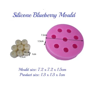 Silicone Blue Berry Mould Chocolate Fondant Sugarcraft Candle Soap Clay Resin - Picture 1 of 2
