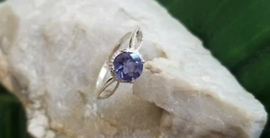 Natural Exotic Color Change Blue Purple Fluorite Ring 925 ss 1.50 ctw. Sz 6 - Picture 1 of 12