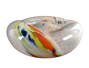 Remolinos de confeti de vidrio soplado a mano moderno de mediados de siglo - Imagen 1 de 9