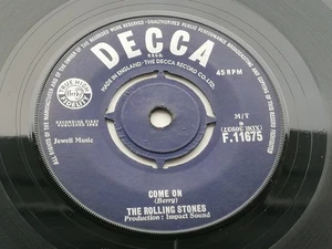 THE ROLLING STONES 1963 UK 45 COME ON STONES 1ST 45 RARE MT TAX CODE - Picture 1 of 6