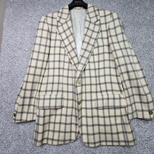 Vintage Churchill Blazer Mens Large Plaid Wool Jacket Classic 90s - Picture 1 of 19