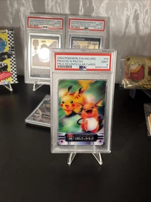PSA 9 Pikachu ＆ Raichu Pokemon Carddass Zukan 3D Card Japanese 09 Nintendo - Image 1 of 4