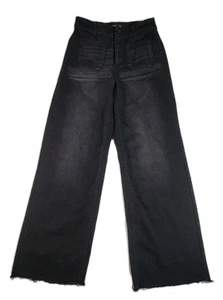 Oat New York Baggy Jeans Wide Leg Palozzo Womens Size 6/28 Black - Picture 1 of 6