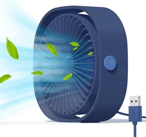 Mini Usb Desk Fan Cooling quiet portable Blue USB Powered ONLY (No Battery), 3 S - Picture 1 of 8