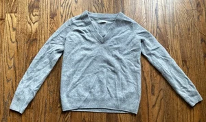OuterKnown Kaschmir Pullover Damen Größe XS grau V-Ausschnitt Pulli weich - Bild 1 von 11