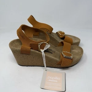 Papillio by Birkenstock Soley Embossed leather Wedge Sandals US 6/EU 37 NWT - Picture 1 of 9
