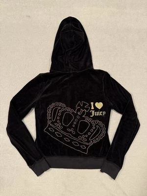 VTG Y2K Juicy Couture Velour Full Zip Hoodie Track Jacket USA Women’s Size M - Image 1 of 4