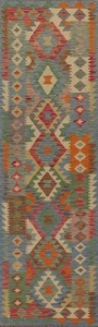 Flatweave Kilim Runner Rug 3x10 Ft Hallway Reversible Oriental Wool Carpet - Picture 1 of 10