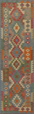 Flatweave Kilim Runner Rug 3x10 Ft Hallway Reversible Oriental Wool Carpet - Image 1 of 4
