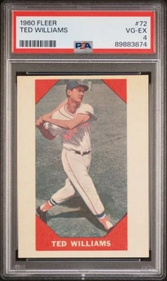 Fleer #72 Ted Williams 1960 PSA 4 Boston Red Sox (3874) Foto 1 de 2