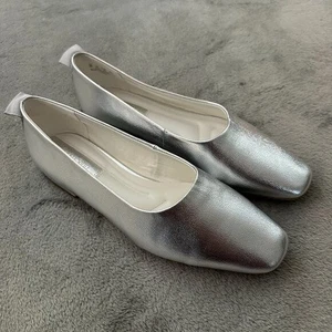 Franco Sarto Vana Damen-Ballerinas silbermetallic 9 eckige Zehenpartie - Bild 1 von 6