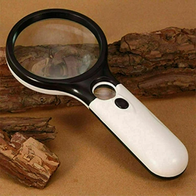 Handheld 45X Magnifier Reading Magnifying Glass Jewelry Loupe With 3 LED Light - Image 1 of 4