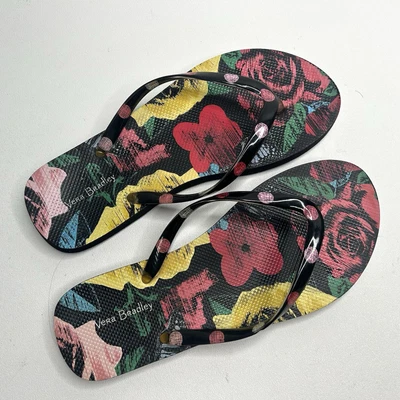 Chanclas de playa Vera Bradley Havana rosa talla M 10" de largo Foto 1 de 4