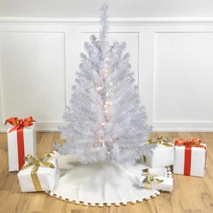 Northlight 3' LED Snow White Medium Artificial Christmas Tree - Clear Lights - Picture 1 of 6