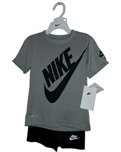 Nike Boys Shorts Set Black / Grey Little Boys Various Sizes 86F024-023 - Picture 1 of 5
