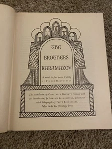 Fyodor Dostoevsky The Brothers Karamazov 1961 Heritage Press HC w/ Slipcase - Imagen 1 de 19