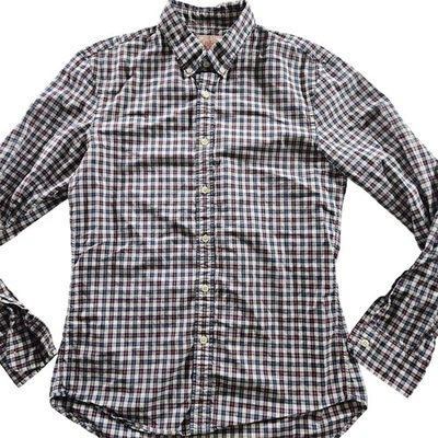 Camisa J Press Para Hombre Mediana Azul Rojo A Cuadros Algodón Manga Larga Foto 1 de 4