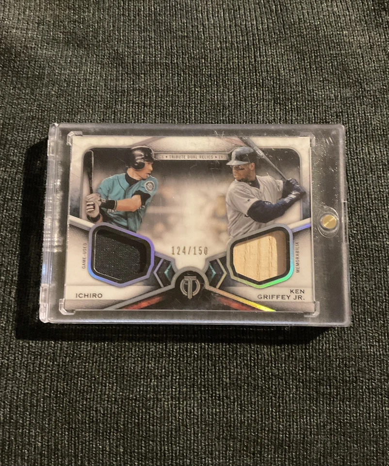 Topps Tribute 2021 - Reliquias dobles 2 jugadores - Ken Griffey Jr, Ichiro/150 - Salón de la fama Foto 1 de 2