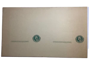 1915 US Postal Reply Card 1 Cent UY7 George & Martha Washington Uncut Sheet (2) - Picture 1 of 5